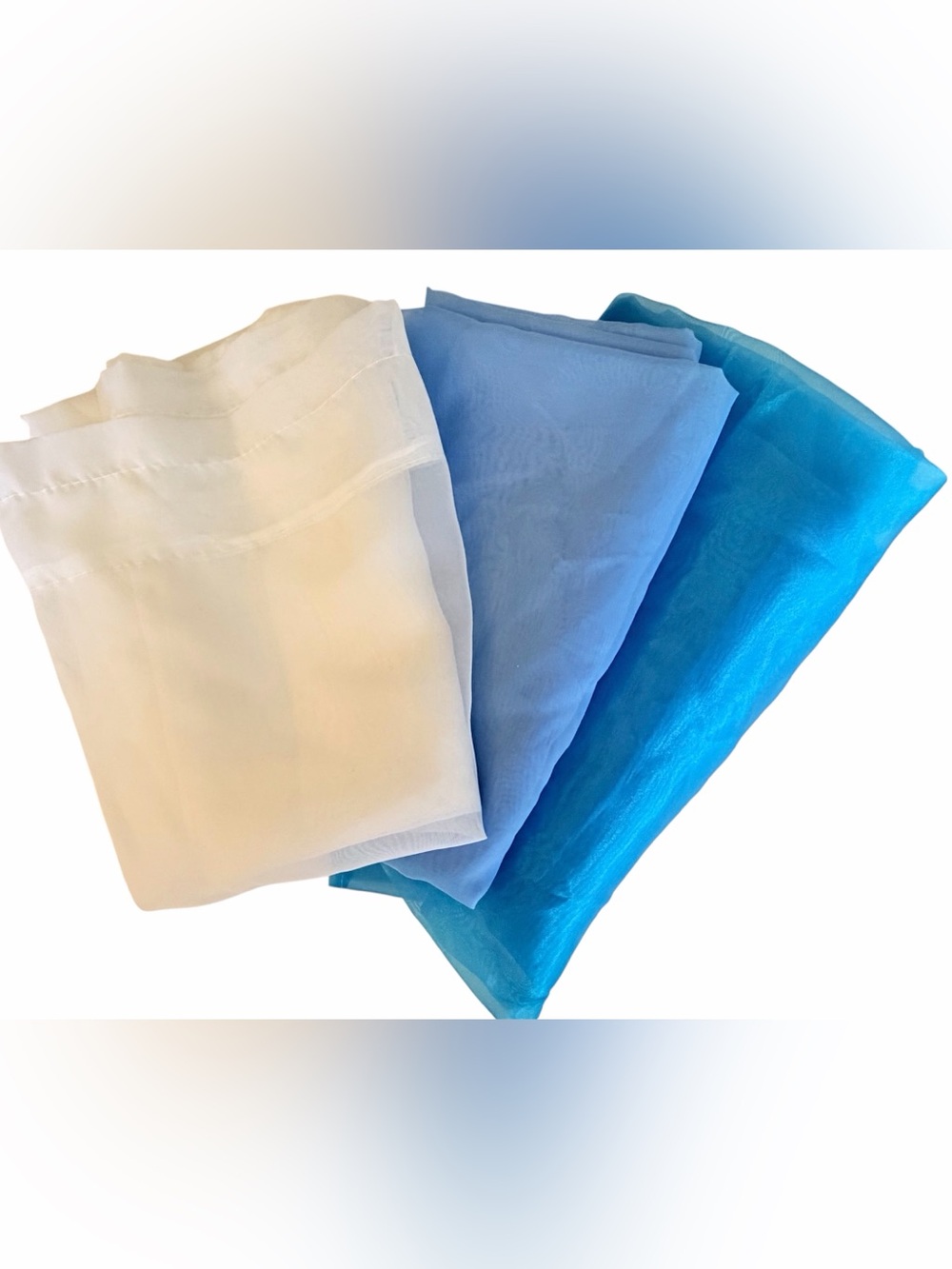 3 Pack Translucent 84” Panels in Blue and White